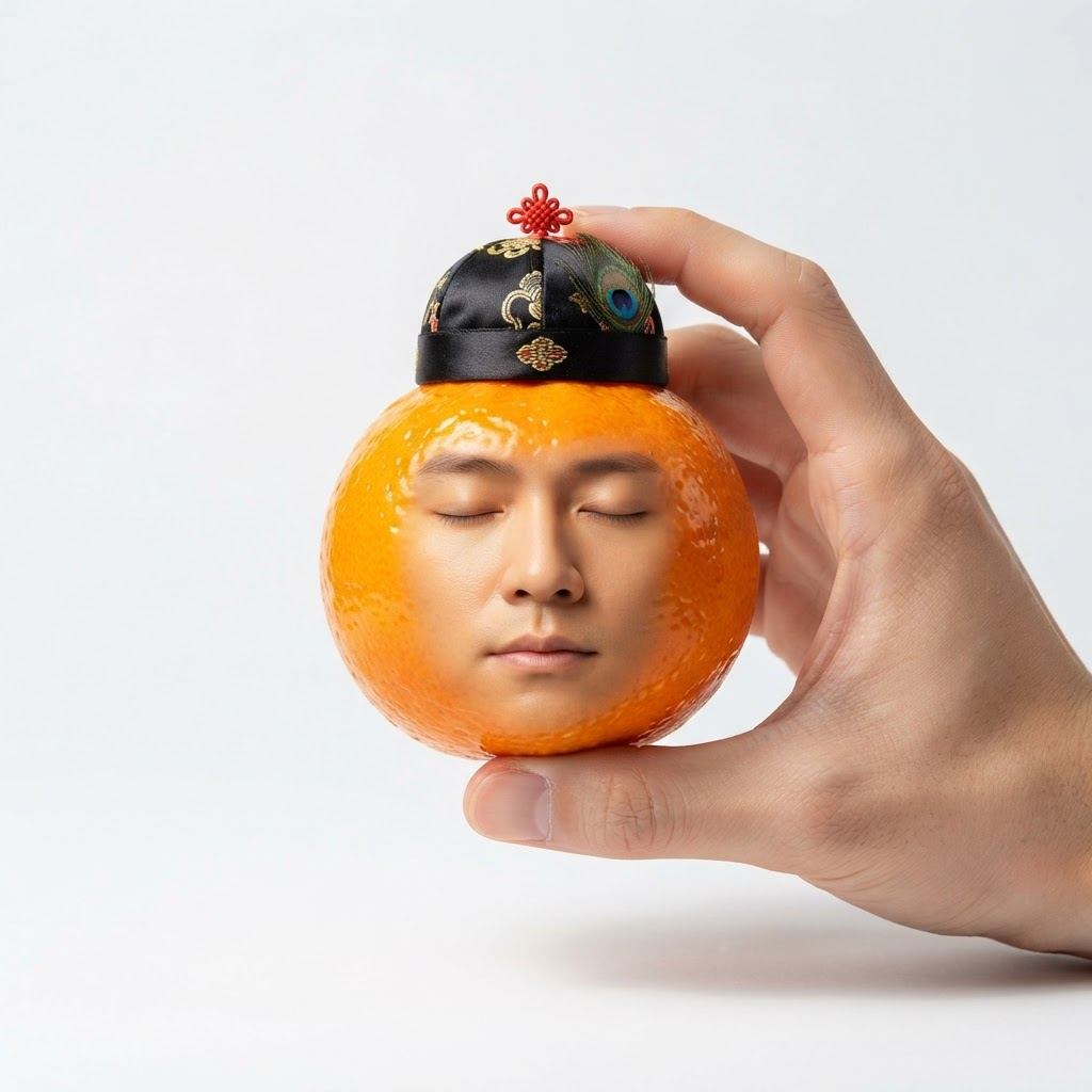 A hand holding the Chino Mandarin emprorer