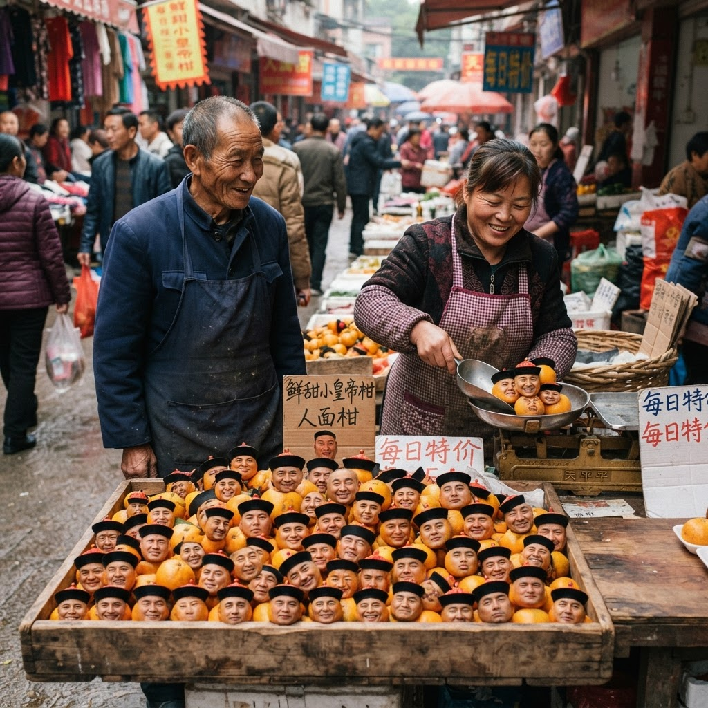 Chino Mandarins being sold at a Chinese street market